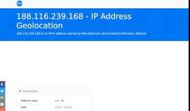 
							         188.116.239.168 - Bahrain - Menatelecom - IP address ...								  
							    