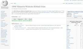 
							         1894 Villanova Wildcats football team - Wikipedia								  
							    
