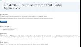 
							         1894284 - How to restart the UWL Portal Application | SAP Knowledge ...								  
							    