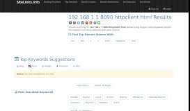 
							         192 168 1 1 8090 httpclient html Results For Websites Listing								  
							    