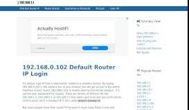 
							         192.168.0.102 Default Router IP Login - 192.168.1.1								  
							    