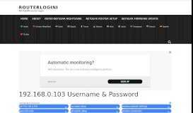 
							         192.168.0.103 Username & Password - routerlogin.net login								  
							    