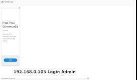 
							         192.168.0.105 - Login to your Admin Page Now!								  
							    