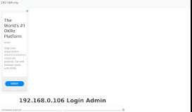 
							         192.168.0.106 - Login to your Admin Page Now!								  
							    