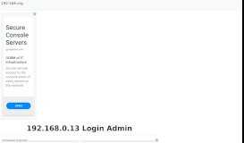 
							         192.168.0.13 - Login to your Admin Page Now!								  
							    