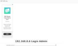 
							         192.168.0.6 - Login to your Admin Page Now!								  
							    