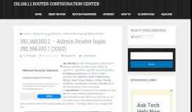 
							         192.168.100.1 - Admin Router login 192.168.l00.1 (2020)								  
							    