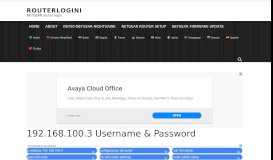 
							         192.168.100.3 Username & Password - routerlogin.net login								  
							    