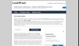 
							         192.168.100.4 - Private Network | IP Address Information ...								  
							    