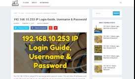 
							         192.168.10.253 IP Login Guide, Username & Password ...								  
							    