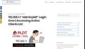 
							         192.168.1.1 “adminpldt” Login Error | Accessing Active Clients List ...								  
							    