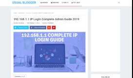 
							         192.168.1.1 IP Login Complete Admin Guide 2019								  
							    