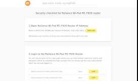 
							         192.168.1.1 - Reliance Wi-Pod M1 F926 Router login and ...								  
							    