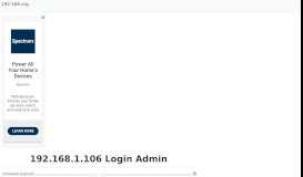 
							         192.168.1.106 - Login to your Admin Page Now!								  
							    
