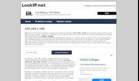 
							         192.168.1.108 - Private Network | IP Address Information ...								  
							    