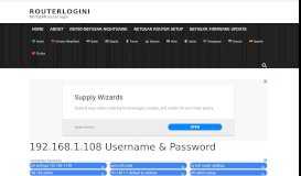 
							         192.168.1.108 Username & Password - routerlogin.net login								  
							    