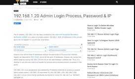 
							         192.168.1.20 Admin Login Process, Password & IP ...								  
							    