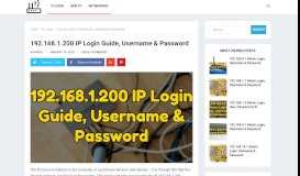 
							         192.168.1.200 IP Login Guide, Username & Password ...								  
							    