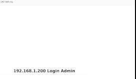 
							         192.168.1.200 - Login to your Admin Page Now!								  
							    