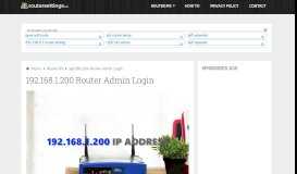 
							         192.168.1.200 Router Admin Login Username and Password								  
							    