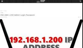 
							         192.168.1.200 Router Login Admin Username and Password								  
							    