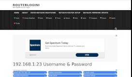 
							         192.168.1.23 Username & Password - routerlogin.net login								  
							    