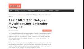 
							         192.168.1.250 Netgear Mywifiext.net Extender Setup IP								  
							    