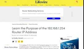 
							         192.168.1.254 – Router and Modem Default IP Address								  
							    
