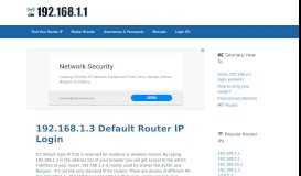 
							         192.168.1.3 Default Router IP Login - 192.168.1.1								  
							    