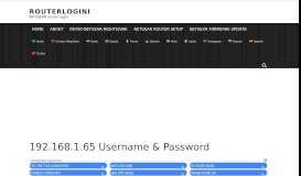 
							         192.168.1.65 Username & Password - routerlogin.net login								  
							    