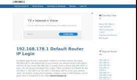 
							         192.168.178.1 Default Router IP Login - 192.168.1.1								  
							    
