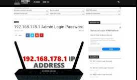 
							         192.168.178.1 Router Login Admin Username and Password								  
							    