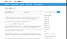 
							         192.168.2.1 – 192.168.1.1 Login Router								  
							    