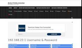 
							         192.168.22.1 Username & Password - routerlogin.net login								  
							    