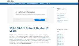 
							         192.168.5.1 Default Router IP Login - 192.168.1.1								  
							    