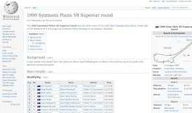 
							         1999 Symmons Plains V8 Supercar round - Wikipedia								  
							    