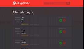 
							         1channel.ch passwords - BugMeNot								  
							    