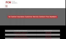 
							         1st Central Insurance Customer Service Contact Free Numbers								  
							    