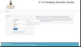 
							         2 3 4 Funding Provider Portal - Log In								  
							    