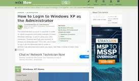 
							         2 Easy Ways to Login to Windows XP as the Administrator								  
							    
