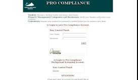 
							         2) Login to Pro Compliance Background Screening Account.								  
							    