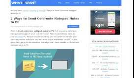 
							         2 Ways To Send Colornote Notepad Notes To PC - Whatvwant								  
							    