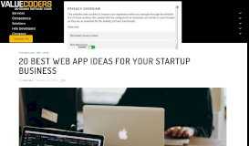 
							         20 Best Web App Ideas For Your Startup Business - ValueCoders								  
							    