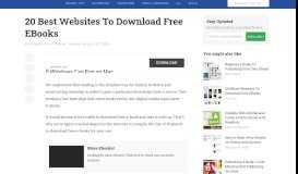 
							         20 Best Websites To Download Free E-Books, Part II - Hongkiat								  
							    