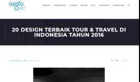 
							         20 Design Terbaik Tour & Travel Di Indonesia Tahun 2016 - Argia Cyber								  
							    