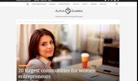 
							         20 largest communities for women entrepreneurs | AlphaGamma								  
							    