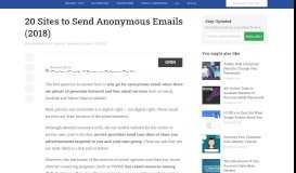 
							         20 Sites to Send Anonymous Emails (2018) - Hongkiat								  
							    