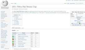
							         2011 Tetra Pak Tennis Cup - Wikipedia								  
							    