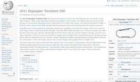 
							         2012 Bojangles' Southern 500 - Wikipedia								  
							    