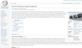 
							         2014 Stockton Bank of the West Robbery - Wikipedia								  
							    